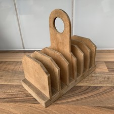Vintage Holz Toast / Briefständer Halter Handarbeit rustikal Landhaus