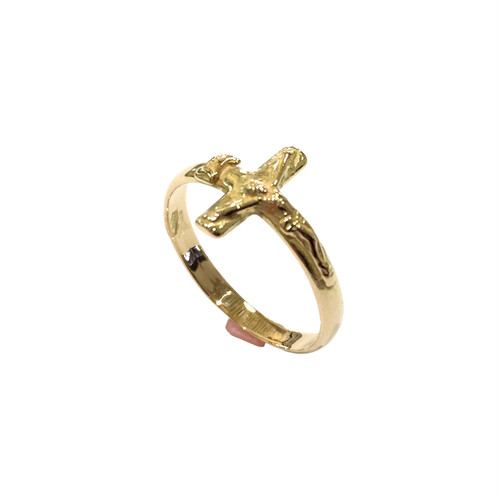 Ring kreuz kruzifix - kreuz, gelbgold