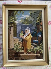 Bild Stickbild, Carl Spitzweg, Der Kaktusfreund, mit Rahmen 