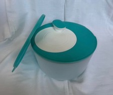 TUPPERWARE - D226 Salat Karussell 2 - Salatschleuder 3,9 l weiß/mint mit Deckel