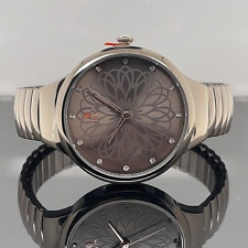 DAMEN QUARZ UHR GRAU  MIT FLEXARMBAND , MANDALA UND KRISTALLEN# SCHMUCKJAGD