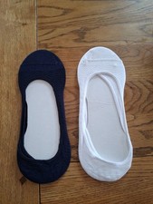 Damen 2 Paar Sneaker Füßlinge 41/43 Weiß u. blau