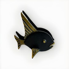 Herta Baller Fisch Serviettenhalter Schwer 0,3 kg (Walter Bosse) Wiener Bronze