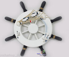 Deko Steuerrad Schiff Holz Fischernetz Muscheln Fische Maritime Deko Ø33cm