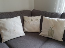 3 Sofakissen 40x40cm mit Füllung von TCM Set Couchkissen creme weiß