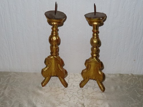 Paar holz leuchter - holz,
