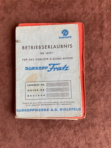 Betriebserlaubnis dürkopp - betriebserlaubnis,