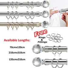 Diamant ausziehbar Metall Gardinenstange 28 mm enthält letzte Ringe Beschläge UKDC