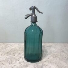 Wasserflasche Siphonflasche Türkis Petrol Blau antik vintage alt Glassiphon Soda
