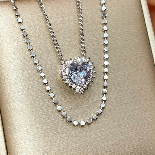 Damen halskette herz silber - damen,