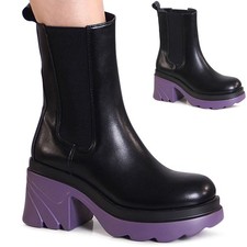 Damenschuhe Plateau Stiefeletten Chelsea Boots Booties Kurzstiefel Trendy