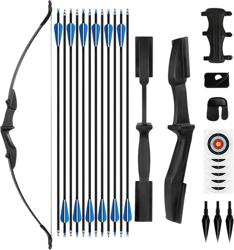 Recurvebogen und pfeil set - recurvebogen, pfeil-set