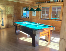 Billiardtisch 8ft,  Pool, Schieferplatte, Turnier + Lampe, Kugeln
