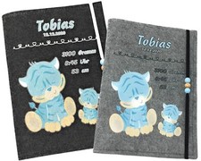 U Heft Hülle mit Namen Filz