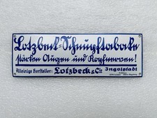 Emailschild Lotzbeck Schnupftabak Augsburg  - 30x10cm - Original um 1920