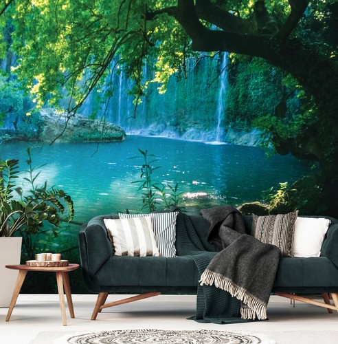Wasserfall wald natur vlies - wasserfall,