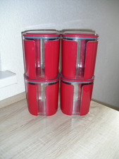 4er Set Tupper Aufbewahrung Skyline Rot Groß