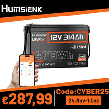 12V 300Ah Bluetooth LiFePO4 Akku Lithium Batterie 200A BMS Wohnmobil Camper Boot