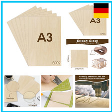 6pcs Sperrholaplatte 2mm, A3
