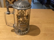 Bierkrug Glas mit Deckel Reinheitsgebot von 1516