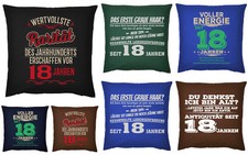 Geschenk 18.Geburtstag - Geschenkidee Kissen Sofakissen 18 Jahre - Kuschelkissen