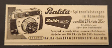 135) Balda Kamerawerk Bunde Balda-matic Werbung Reklame 1959