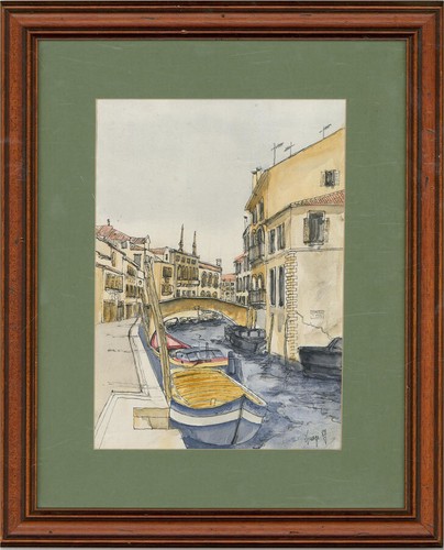 1988 aquarell venedig - venedig, szene