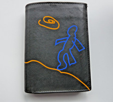 oxmox Kombibörse Geldbörse Portemonnaie Schwarz mit Farblichen Muster