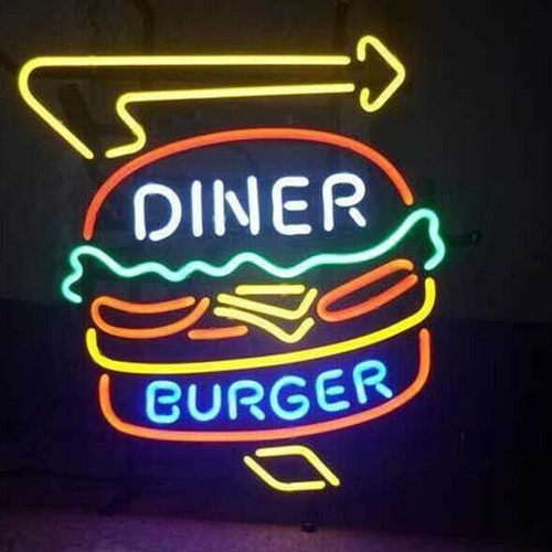 X15 diner burger neon - 19"x15"diner, sign