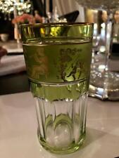 Cristal de Val Saint Lambert - BECHERGLAS mit Goldfries auf grünem Grund