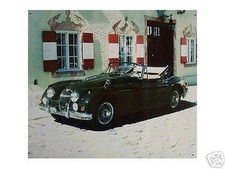 Altes Reklame Blechschild Oldtimer Jaguar Cabrio