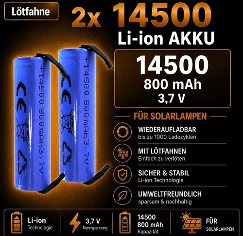 Stück akku 14500 - stück, 800mah