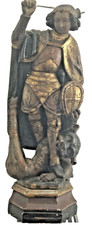 Alte Heiligen Figur "Erzengel Michael" aus der Museumsbildnerei Aachen