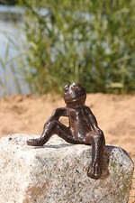 Frosch aus Gusseisen aufs Bein