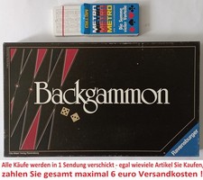 Backgammon, Ravensburger schwarze Ausgabe 6025 272  '82 #KB623