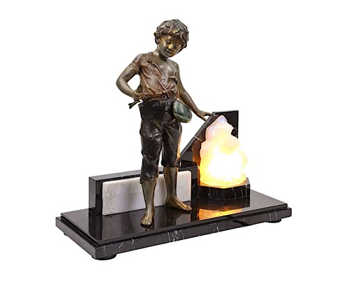 Art deco figuren lampe - art,
