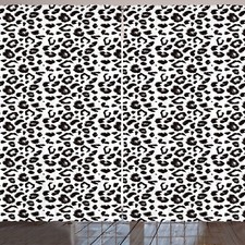 Leopard Rustikale Gardine Monochrome Sketchy Drucken