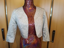 Weihnacht Bolero Jäckchen Sterne S 36 silbergrau kurz bpc selection 3/4 Arm