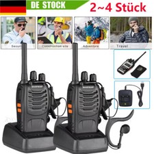 2/4 Baofeng BF-888S Walkie Talkie Handfunkgerät mit Headset UHF Sprechfunkgeräte