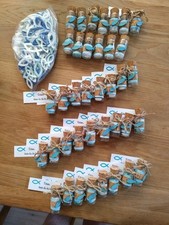 Gastgeschenke Kommunion Konfirmation Glasröhrchen 5cm Petrol Fisch zum befüllen