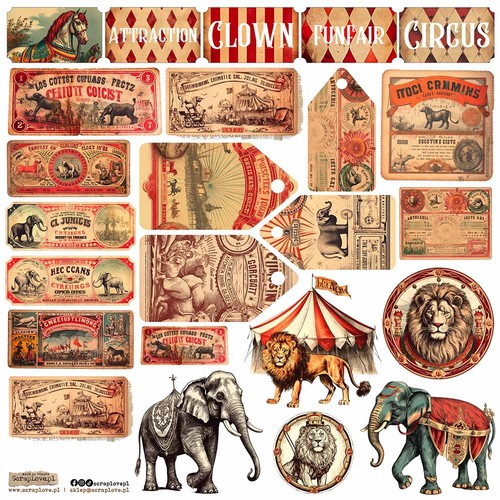 Aufkleber scraplove circus - aufkleber,