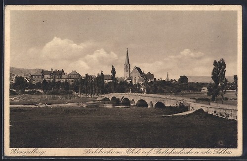 Hammelburg saalebrücke - ak,