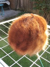 Vintage Damen Pelzmütze Hut Echtfellmütze Mütze natur braun ca 57cm, Nerzpelz