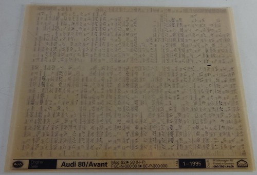 Microfich teilekatalog audi - teilekatalog,