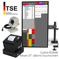 LUXUS TSE KASSE 27" 68cm TOUCHSCREEN MONITOR POS PC WINDOWS 11 EINZELHANDEL KA23