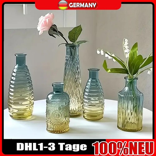 5er mini glasvasen deko blumen - deko,