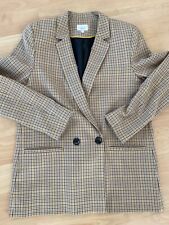 Jakes Blazer Jacke Longblazer Gr. 38 kleines Karo doppelreihig mit Elasthan