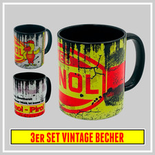 3er Set Kaffeetasse DDR Minol Benzin Nostalgie Kaffee Tasse Becher Coffeecup