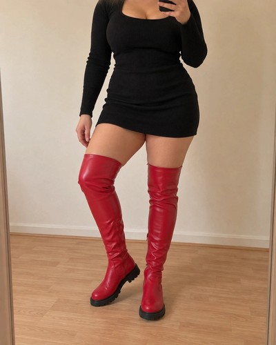 Rote overknee stiefel - 🔥, overknee-stiefel