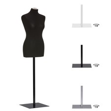 Schneiderpuppe Schaufensterpuppe Damen, Überzug schwarz, Metallplatte, Kappe